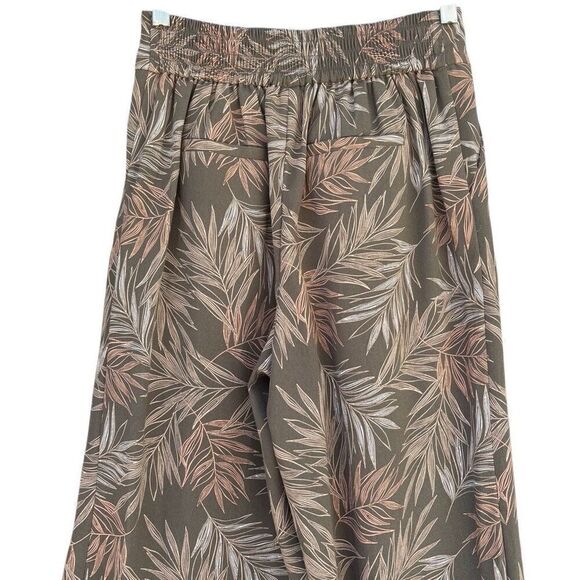 A New Day Olive Green Tropical Print Flowy Wide Leg Palazzo Pants Women’s XSmall - Picture 6 of 8